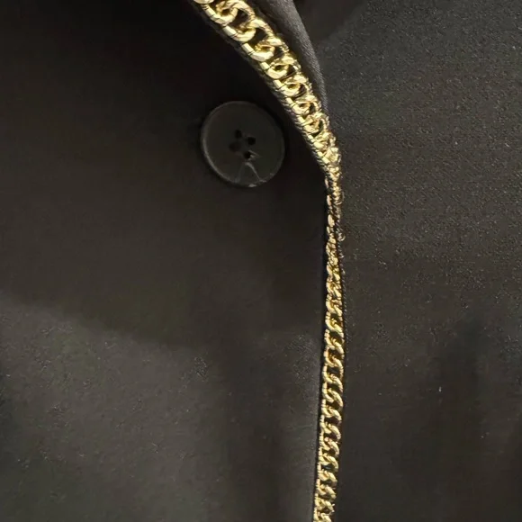 NWT Express Black Blazer with Gold Chain Trim Detail - Picture 6 of 9